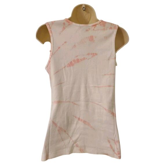 Sleeveless Top NWT- L- Ash & Sara White Pink Tie Dye Sequin Accents Free Ship - Picture 4 of 4